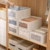 Viewing window cotton and linen storage box, wardrobe organization box, storage box, foldable fabric toys, clothes and sundries storage basket details Picture
